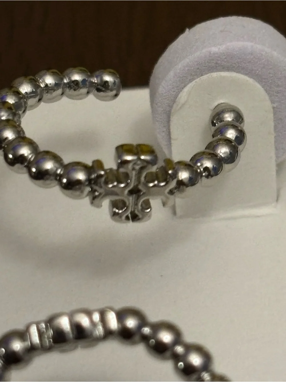 Brand new silver plated, Tory Burch hoop earrings
